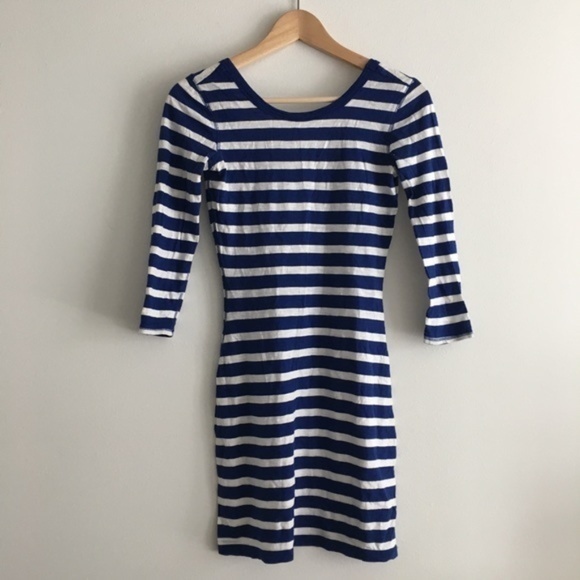 Express low‎ back striped 3/4 fit dress - Picture 1 of 4